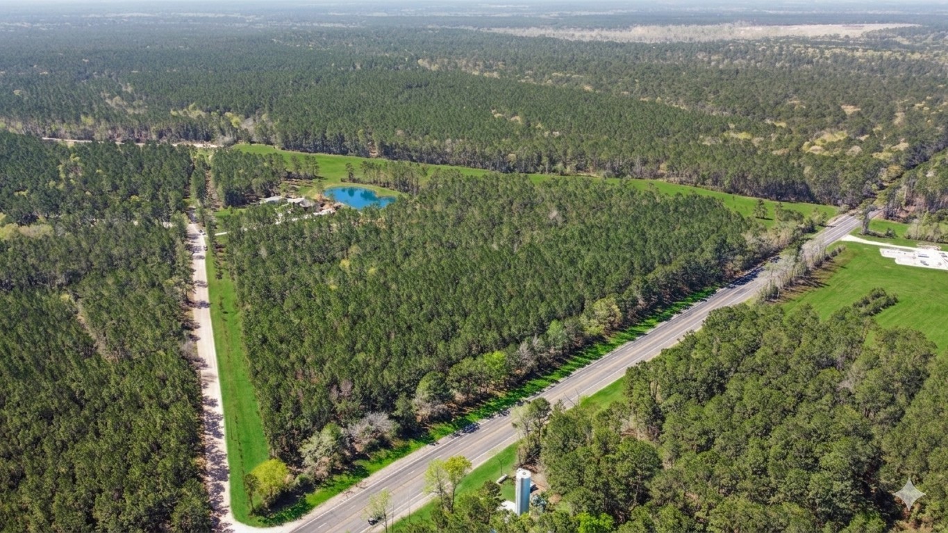 214 Hunters Hill Road Oakhurst, TX 77359 - Photo 5 of 29 an aerial view of residential houses with outdoor space and trees