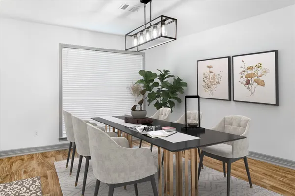 a table that has a table and a chair in it