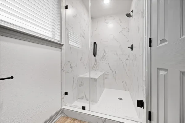 a bathroom with a shower