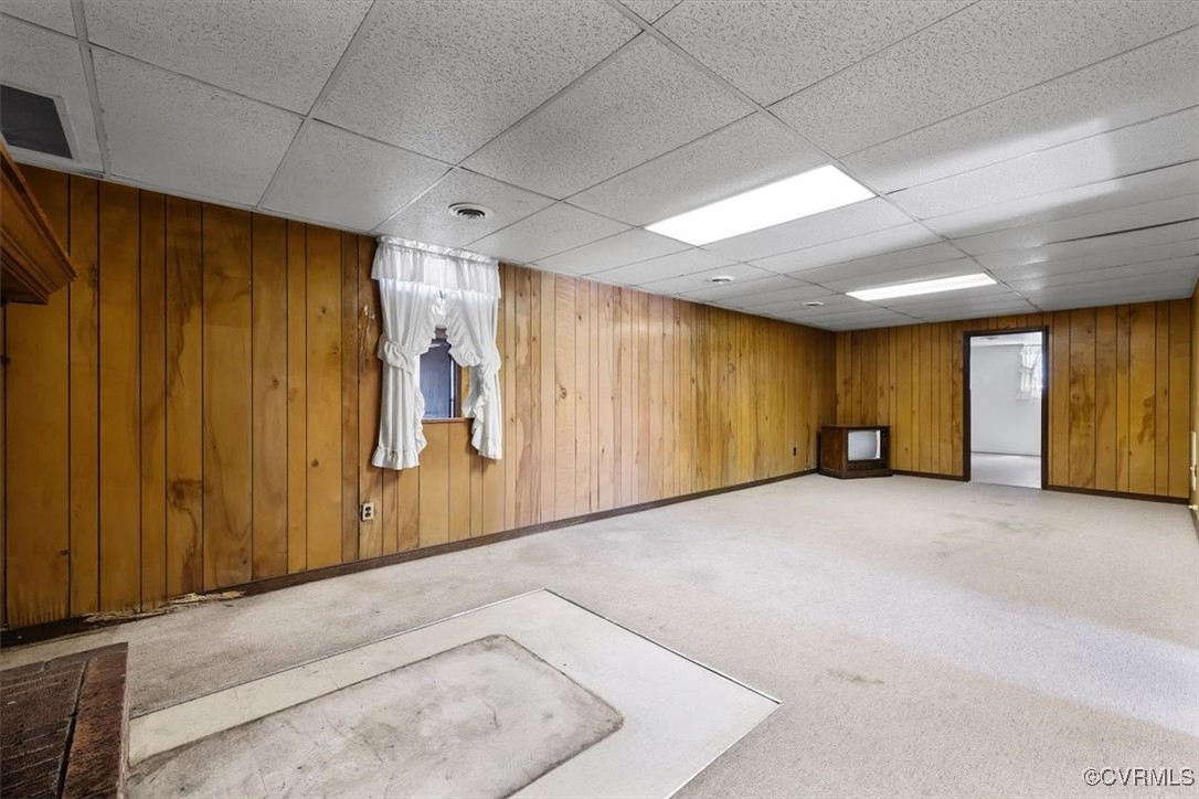 191 Petersburg Road Powhatan, VA 23139 - Photo 27 of 35 Below grade area featuring a paneled ceiling, wood