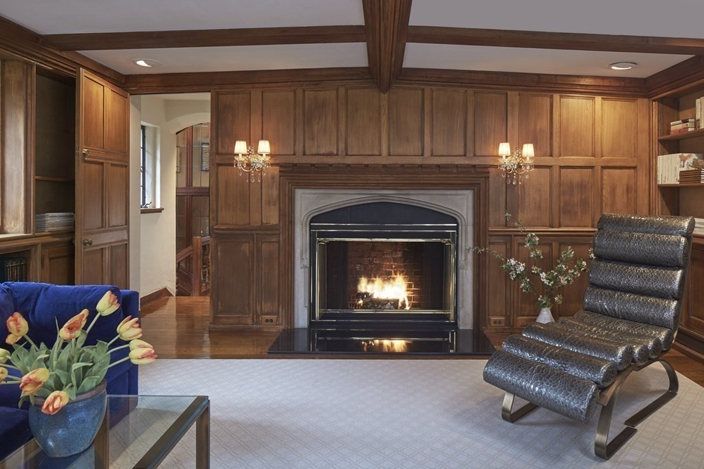89 Fletcher Road Belmont, MA 02478 - Photo 9 of 32 a living room with furniture and a fireplace