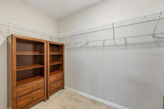 a view of an empty walk in closet