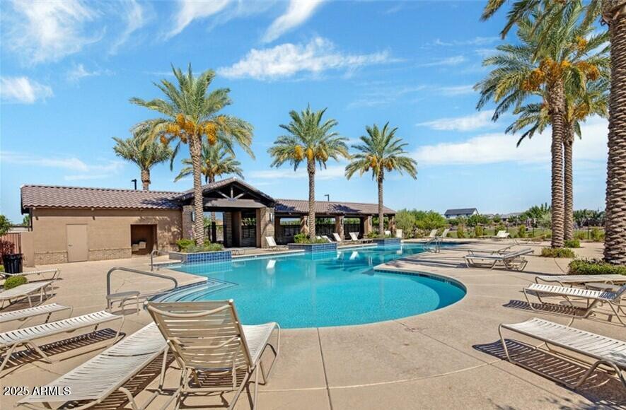 22742 East Domingo Road Queen Creek, AZ 85142 - Photo 20 of 23 a view of a swimming pool with a lounge chairs