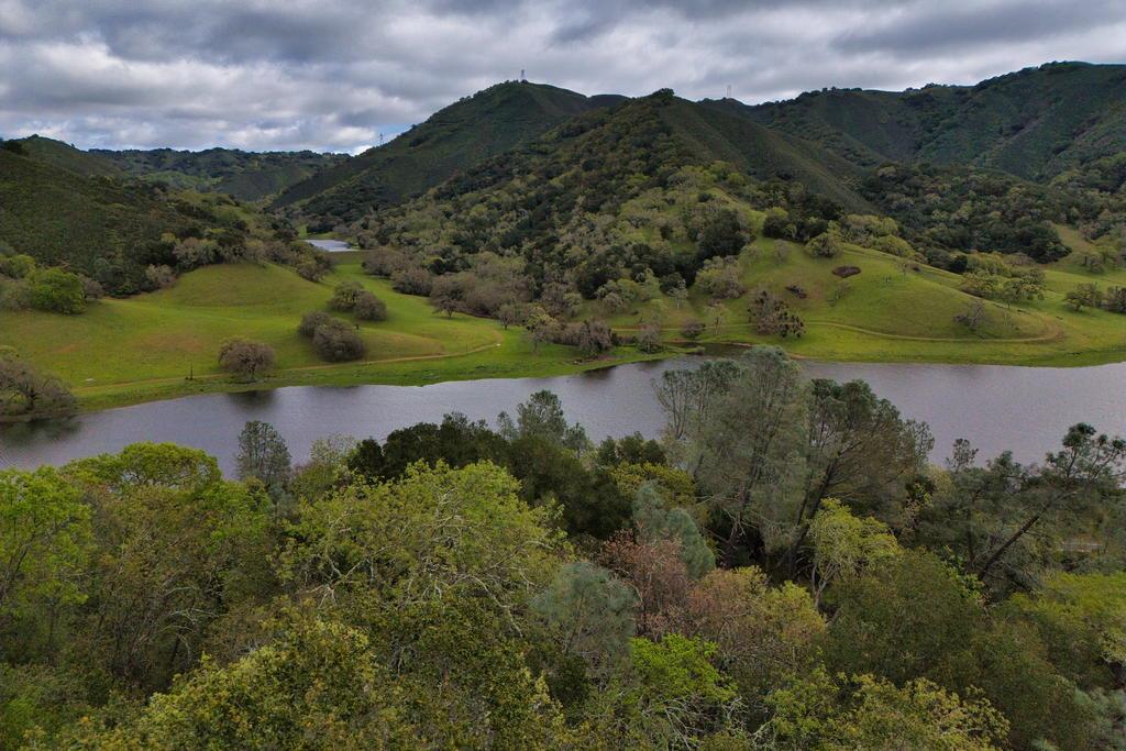 15805 Uvas Road Morgan Hill, CA 95037 - Photo 33 of 41 an aerial view of green landscape with trees houses and lake view
