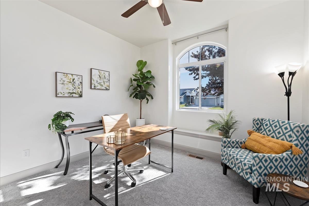 5932 West Quintale Drive Meridian, ID 83646 - Photo 4 of 40 Office with carpet and a ceiling fan