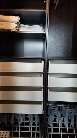 a close view of closet