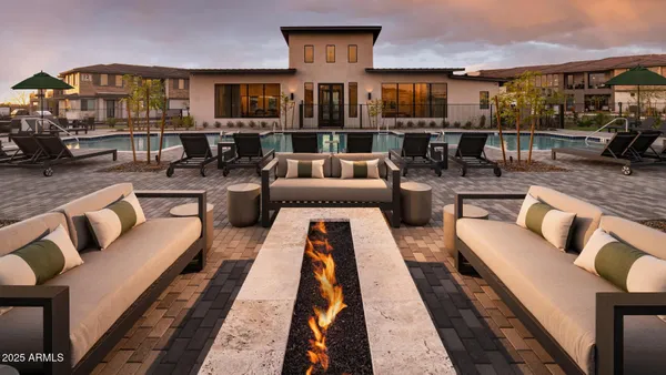 a living room with furniture and a couch