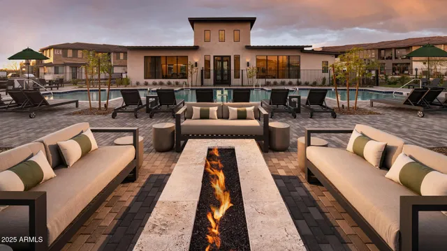 a living room with furniture and a couch