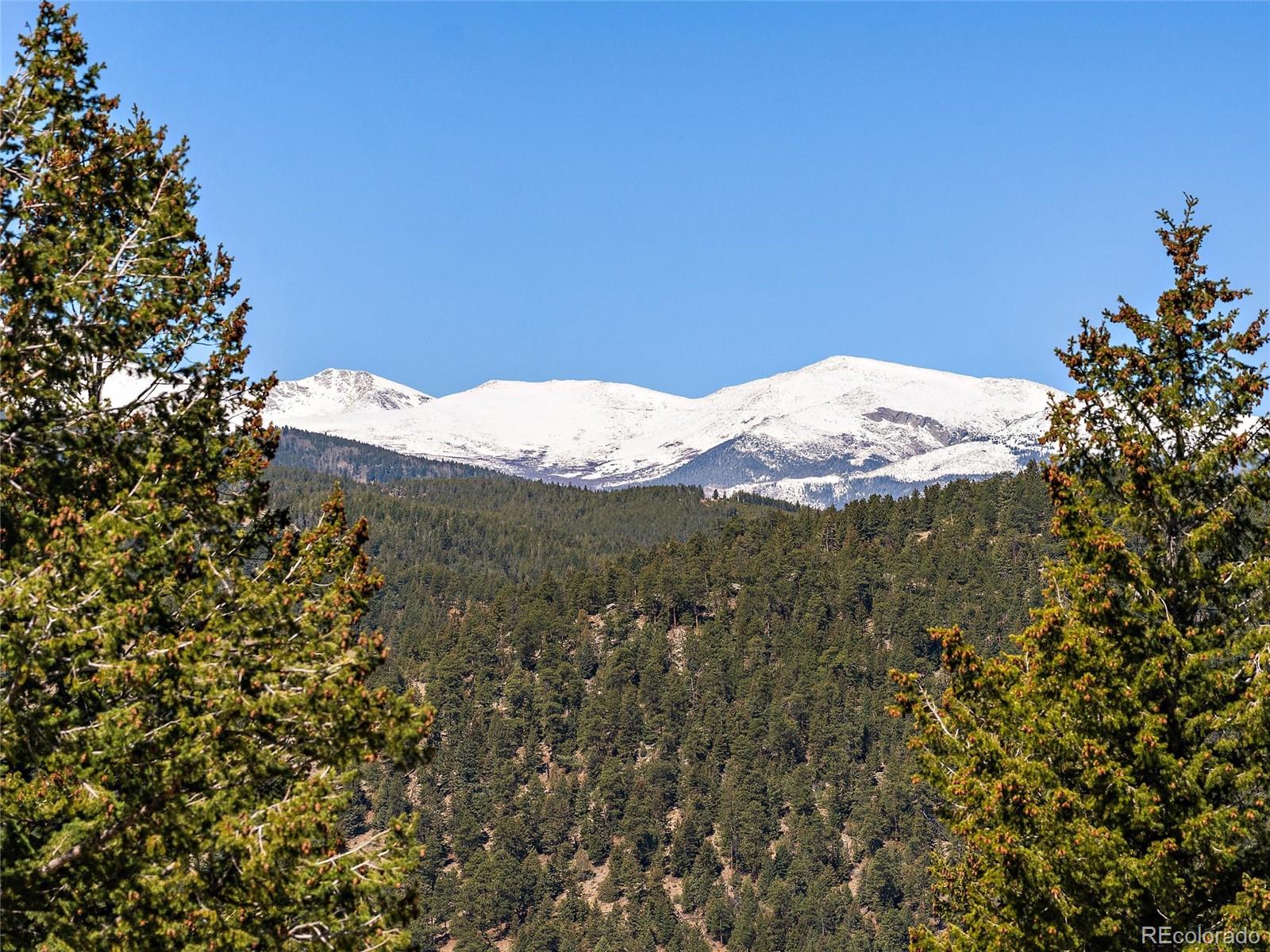 Lynx Lair Road Evergreen, CO 80439 - Photo 22 of 30 a view of a mountain in the distance in a field