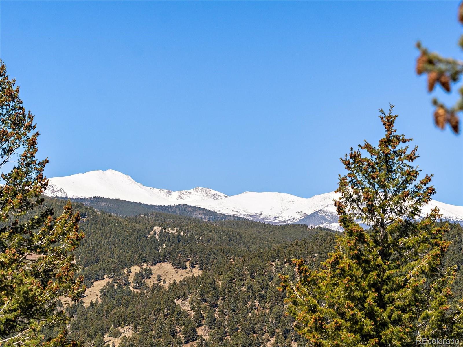 Lynx Lair Road Evergreen, CO 80439 - Photo 23 of 30 a view of a mountain in the distance in a field