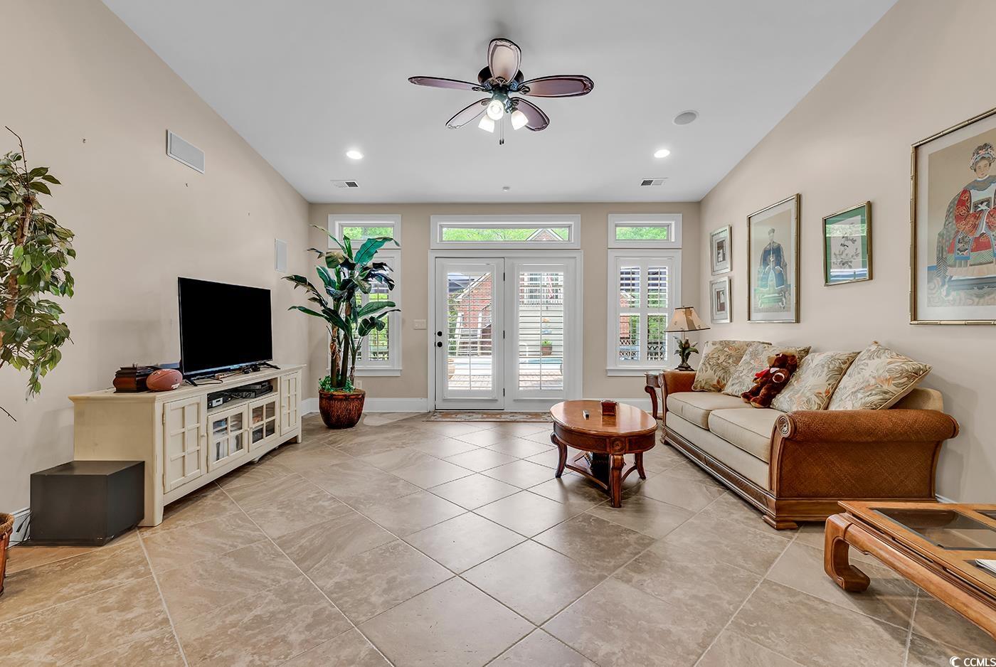 487 Trestle Way Conway, SC 29526 - Photo 13 of 40 Living area with a ceiling fan and recessed lighting