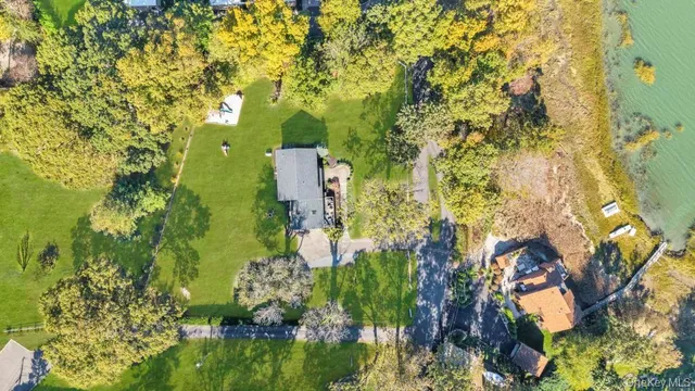 a green field with lots of trees