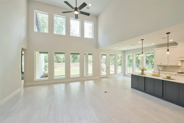 a view of a kitchen with furniture and a fireplace
