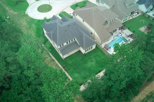 an aerial view of a house