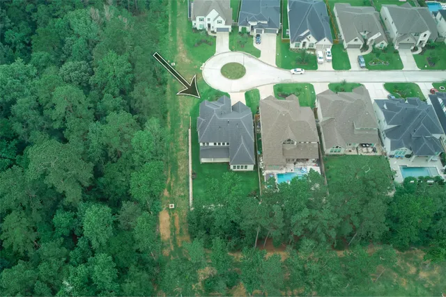 an aerial view of a house