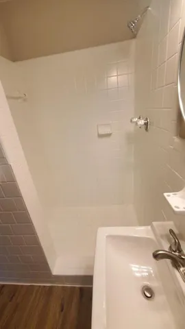 a bathroom with a shower