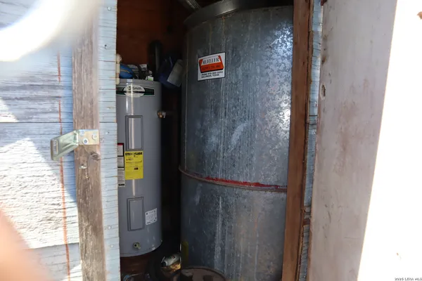 a close view of water heater room