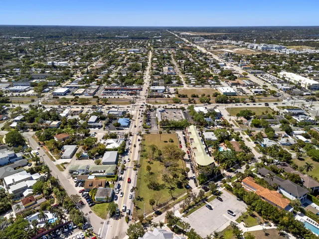 an aerial view of a city
