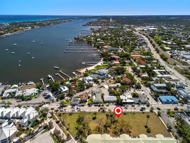 an aerial view of a city