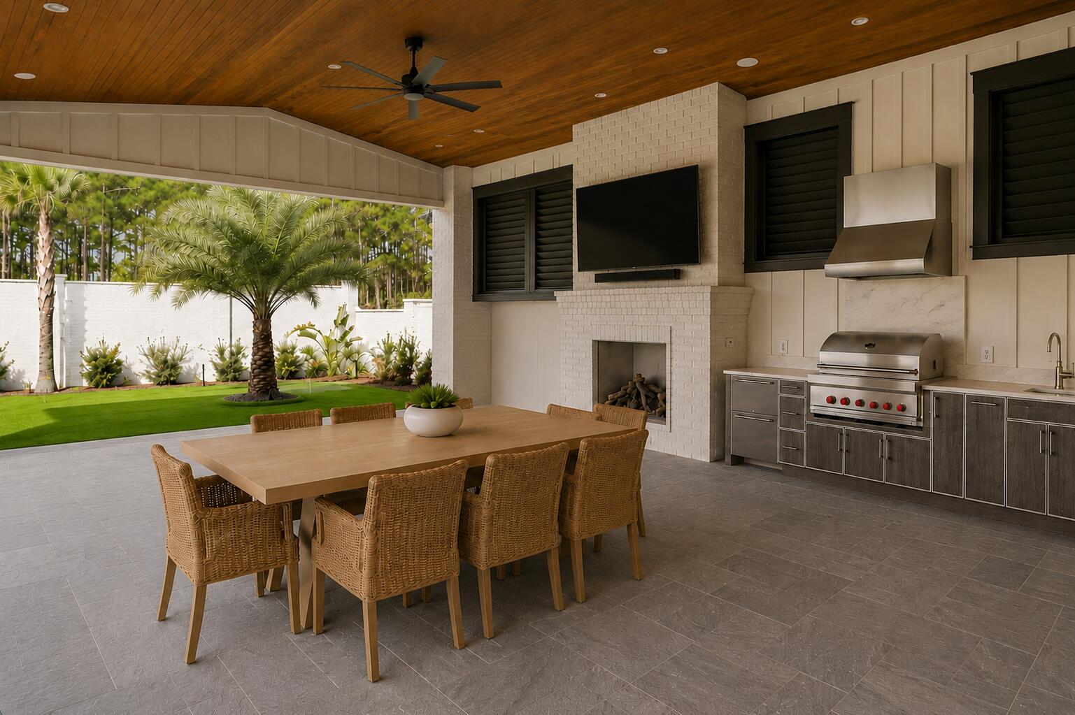 Lanai w Summer Kitchen