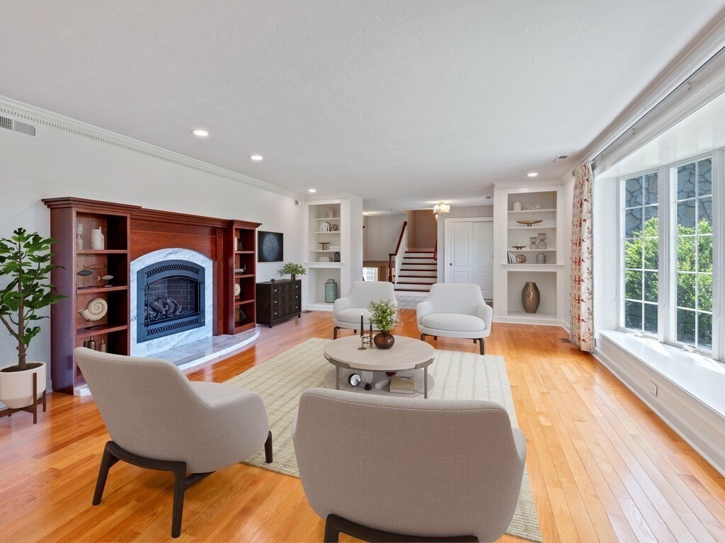 1 Corbin Road Dudley, MA 01571 - Photo 6 of 42 a living room with fireplace furniture and a large window