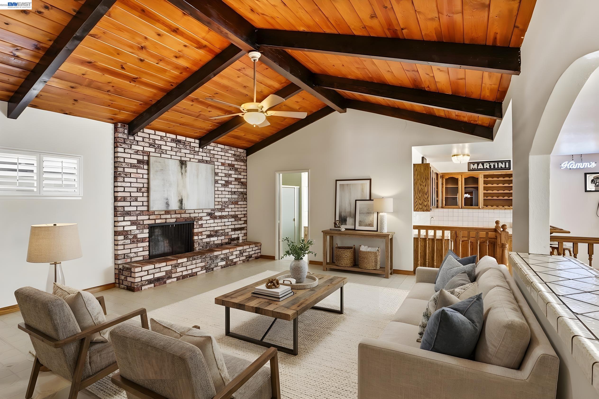 559 Cherry Way Hayward, CA 94541 - Photo 25 of 50 a living room with furniture and a fireplace