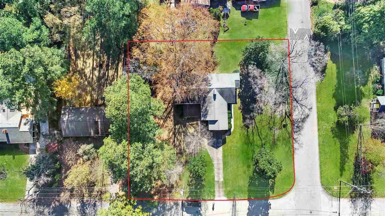 901 Merrie Road Raleigh, NC 27606 - Photo 18 of 18 an aerial view of a house with garden space and street view