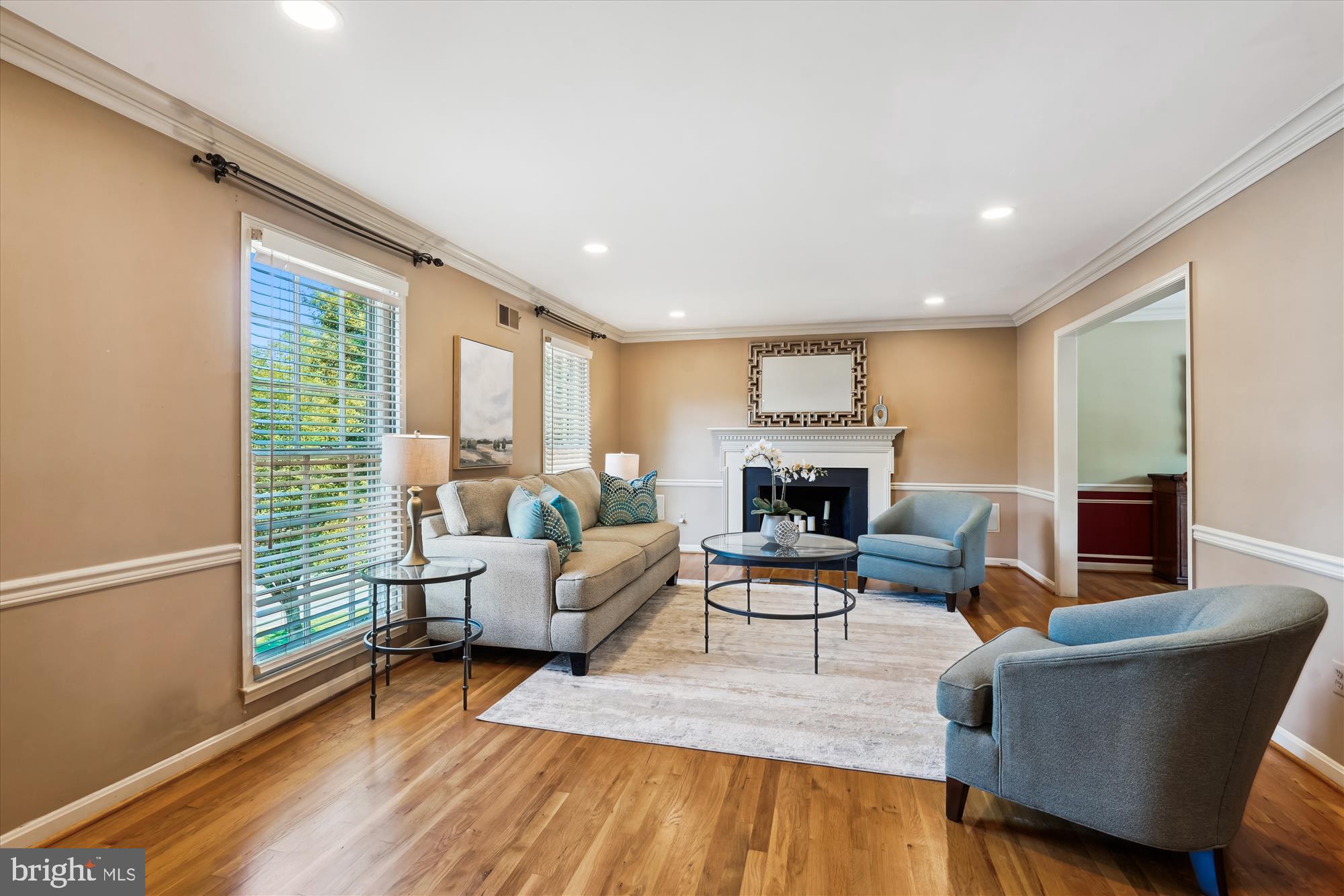 7101 Old Gate Road Rockville, MD 20852 - Photo 4 of 52 a living room with furniture and a fireplace