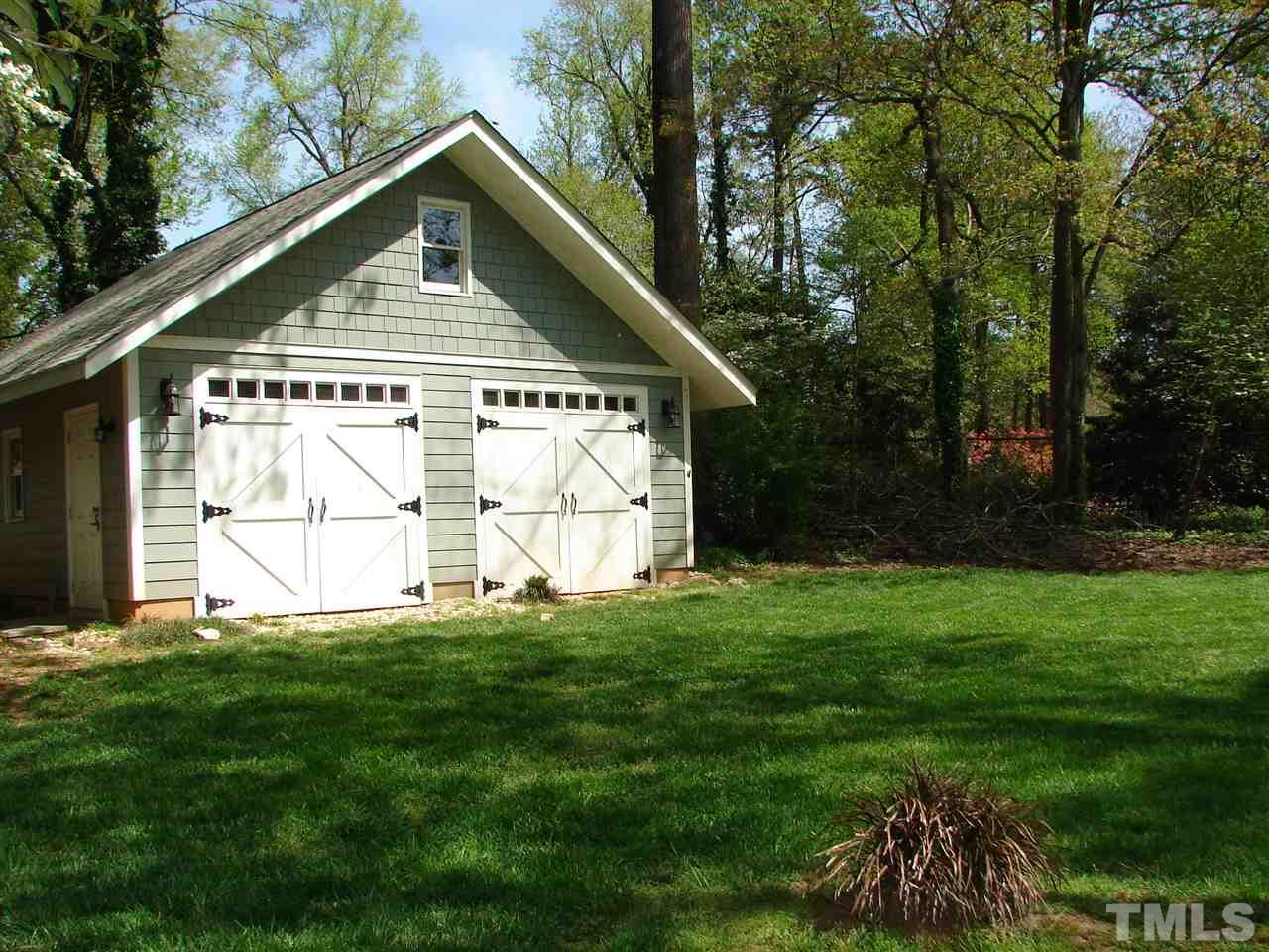 409 Vernon Terrace Raleigh, NC 27609 - Photo 16 of 23 LARGE Wired Workshop/Two Door Garage with Side Door Keyless Entry !