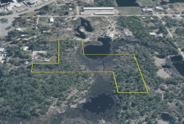 a aerial view of a yard