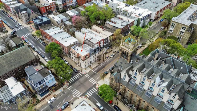 an aerial view of a city