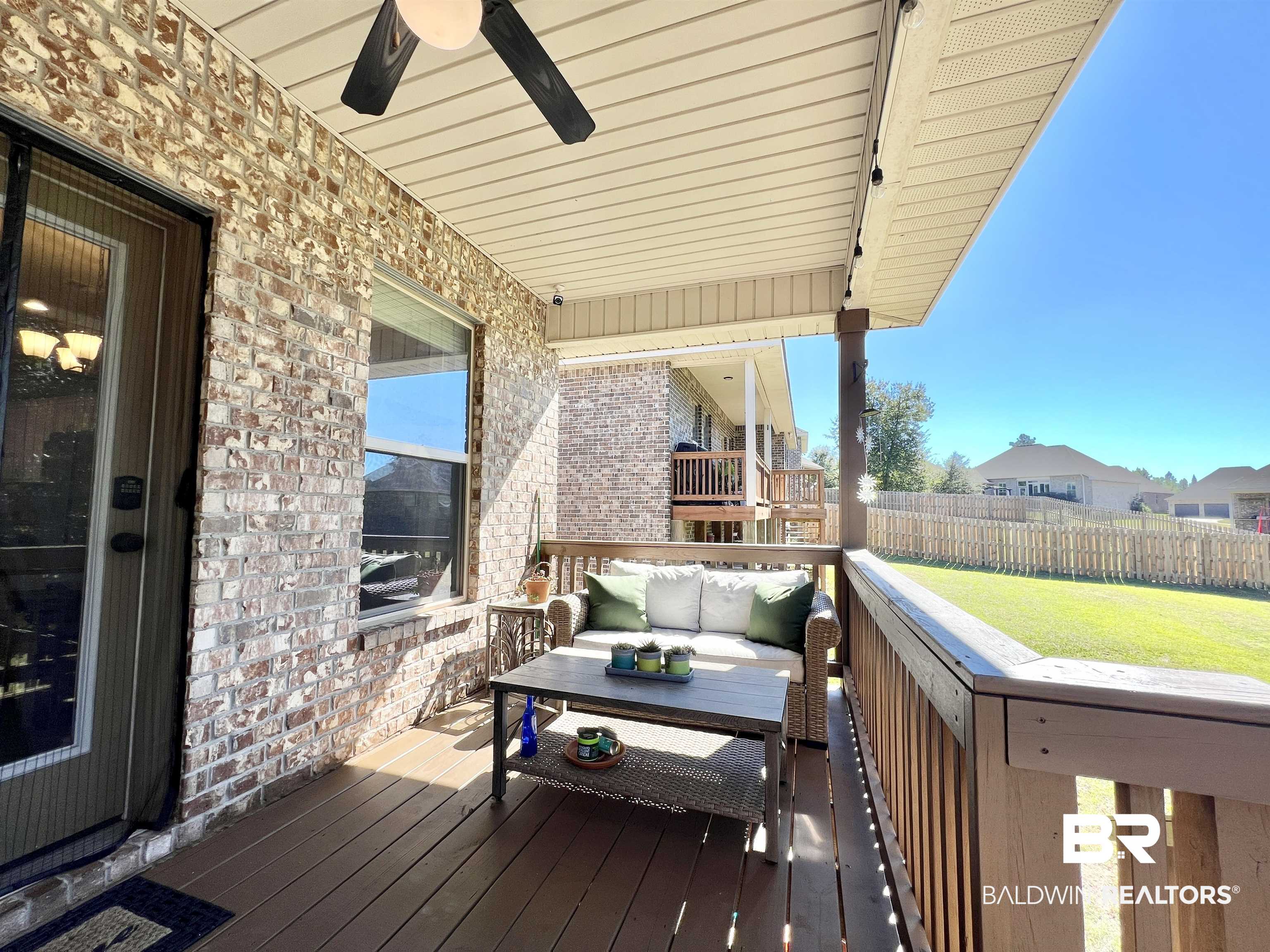 32290 Calder Court Daphne, AL 36527 - Photo 49 of 59 Deck with outdoor lounge area, a lawn, and ceiling fan