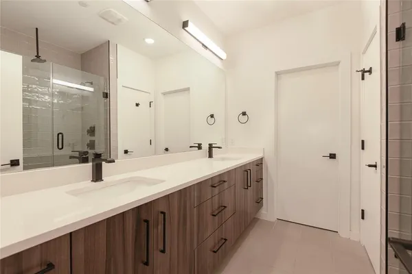 a bathroom with a shower