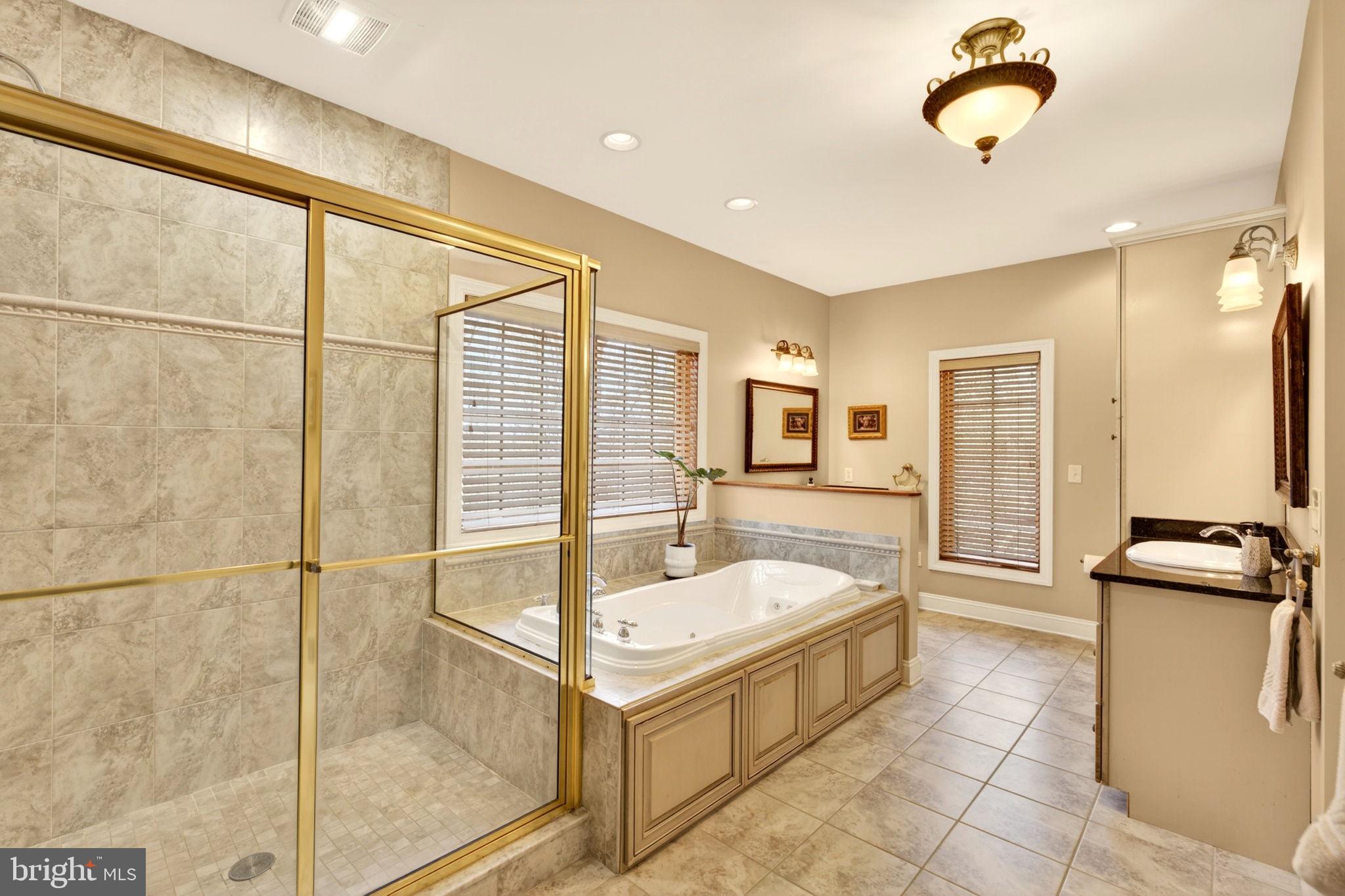 3814 Rocks Station Road Street, MD 21154 - Photo 41 of 70 a bathroom with a tub a sink and mirror