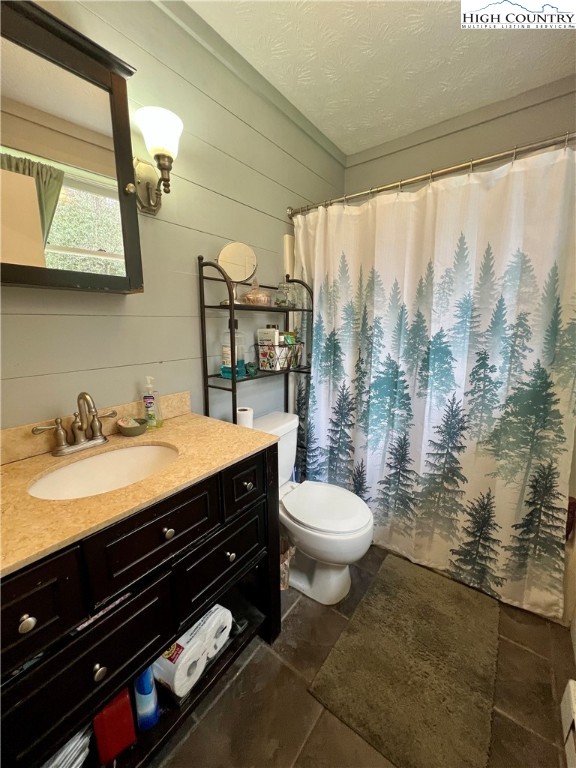 2601 Mountaindale Road Vilas, NC 28692 - Photo 12 of 14 a bathroom with a granite countertop sink and a toilet