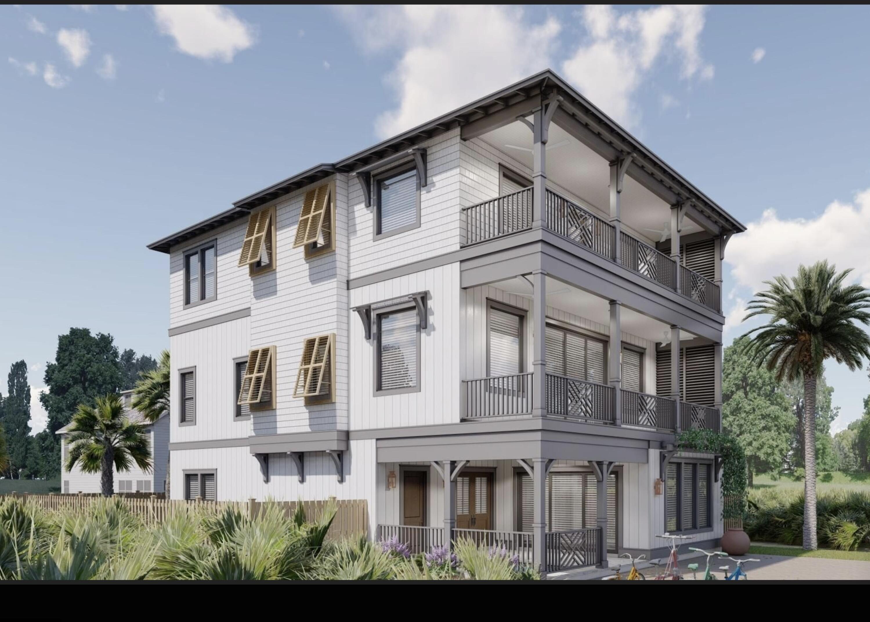 4 Jan Court Inlet Beach, FL 32461 - Photo 2 of 8 a front view of a house with a garden