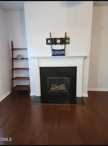 a living room with a fireplace