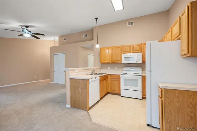 a kitchen with a stove a sink and a refrigerator