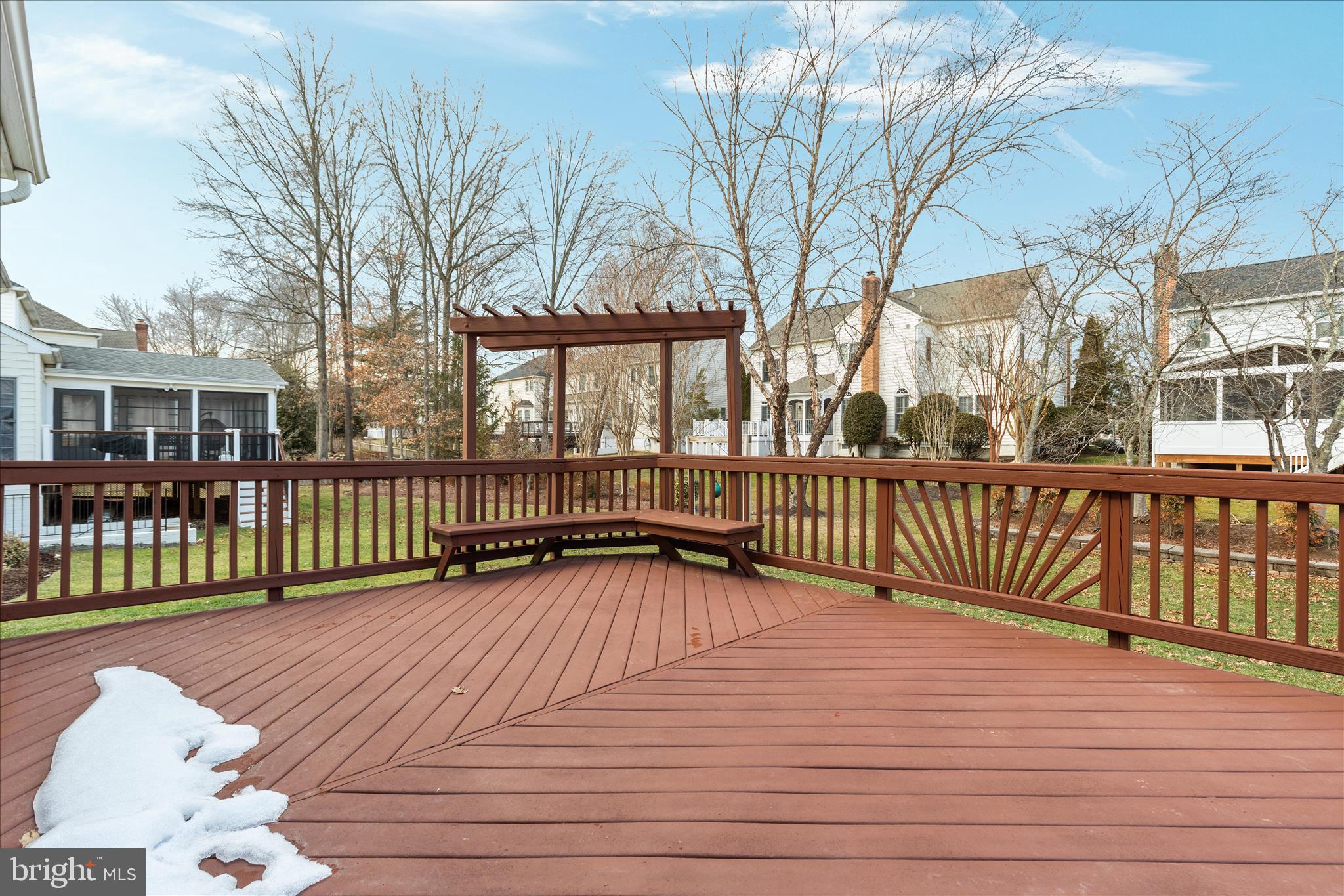 43331 Ritter Lane South Riding, VA 20152 - Photo 38 of 55 a view of a wooden deck with large trees and wooden fence