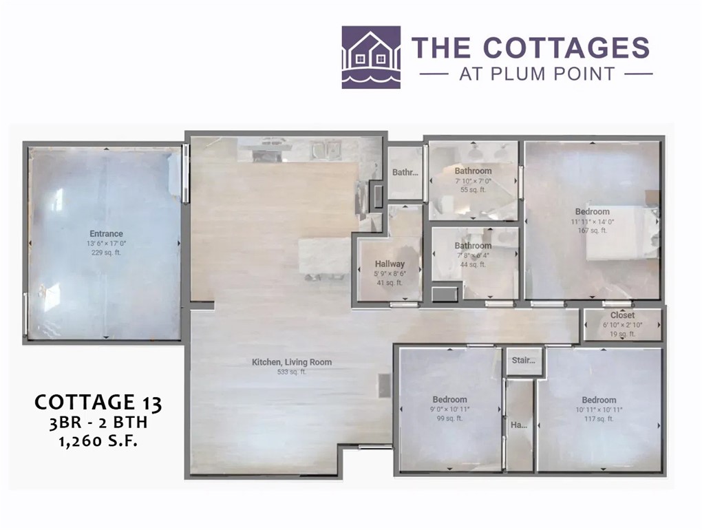 240 Plum Point Road, Unit 13 Milo, NY 14842 - Photo 24 of 24 Floor Plan - 1260 Sq Ft