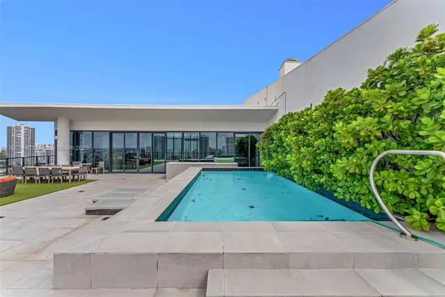 a view of a terrace with chairs