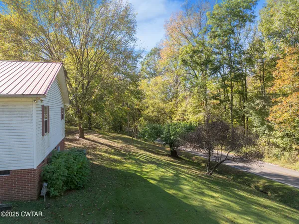 a view of a backyard