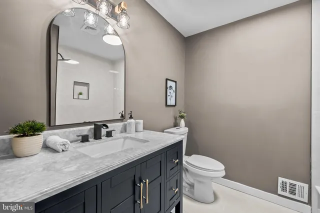 a bathroom with a white tub