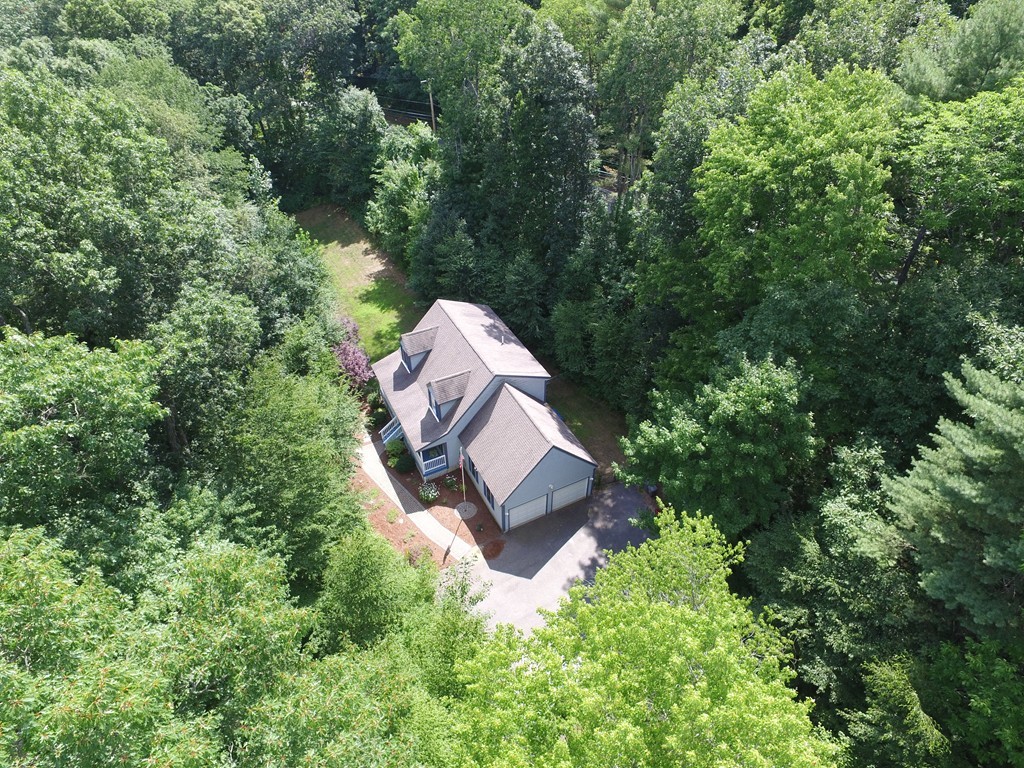 496 Loring Road Barre, MA 01005 - Photo 27 of 27 an aerial view of a house with a yard and swimming pool
