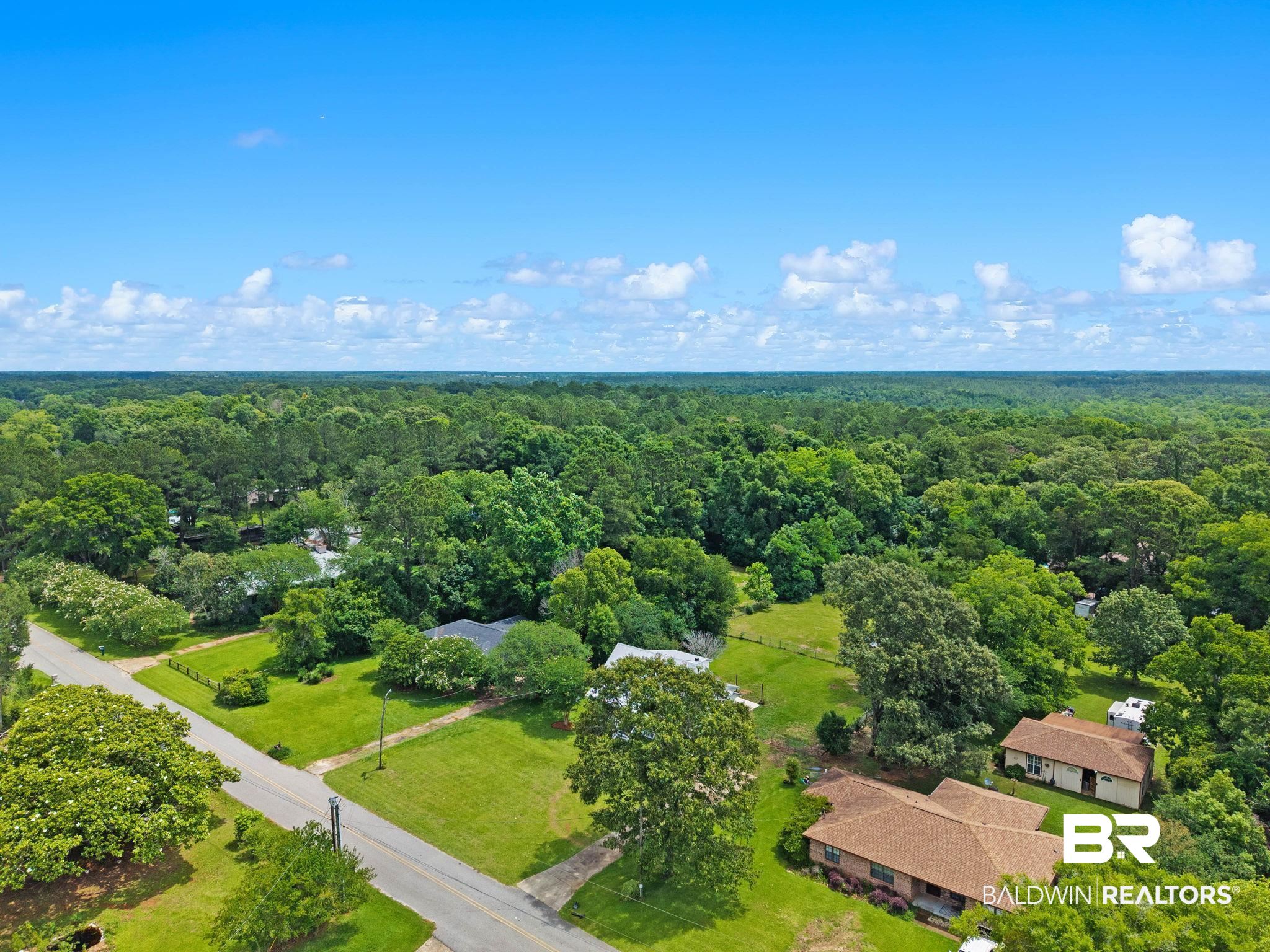 22810 High Ridge Road Fairhope, AL 36532 - Photo 65 of 78 Aerial perspective highlighting a residential area surrounded by extensive green canopies