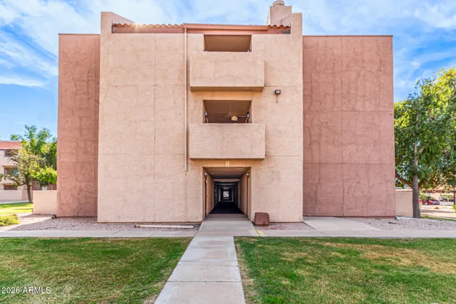 a view of wooden door