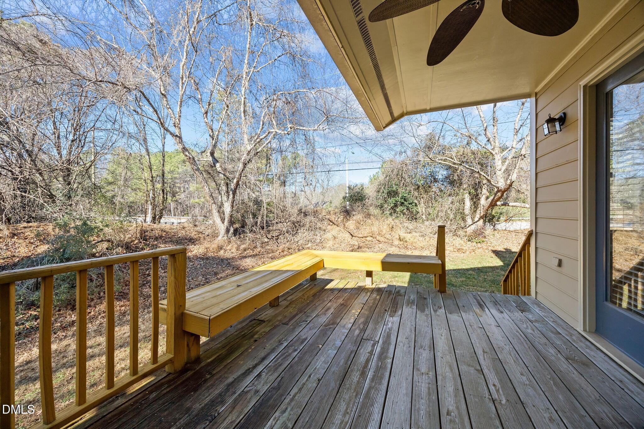 135 Boldleaf Court Cary, NC 27513 - Photo 27 of 34 a view of wooden balcony with wooden floor