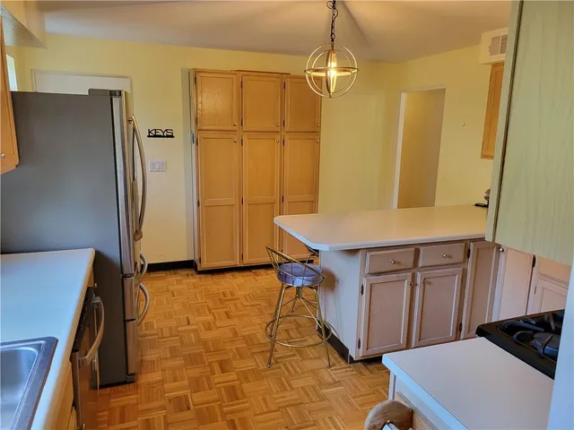 a room with window and a table