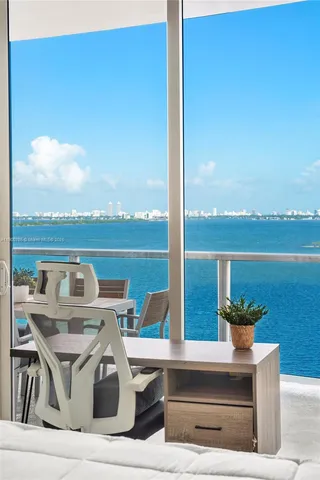 a view of a terrace with city view