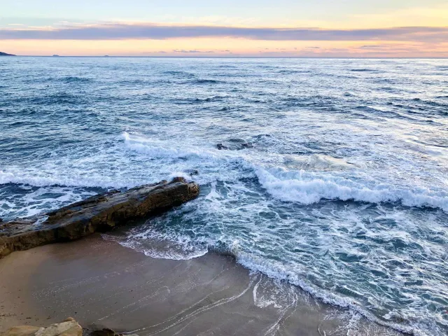 a view of an ocean beach